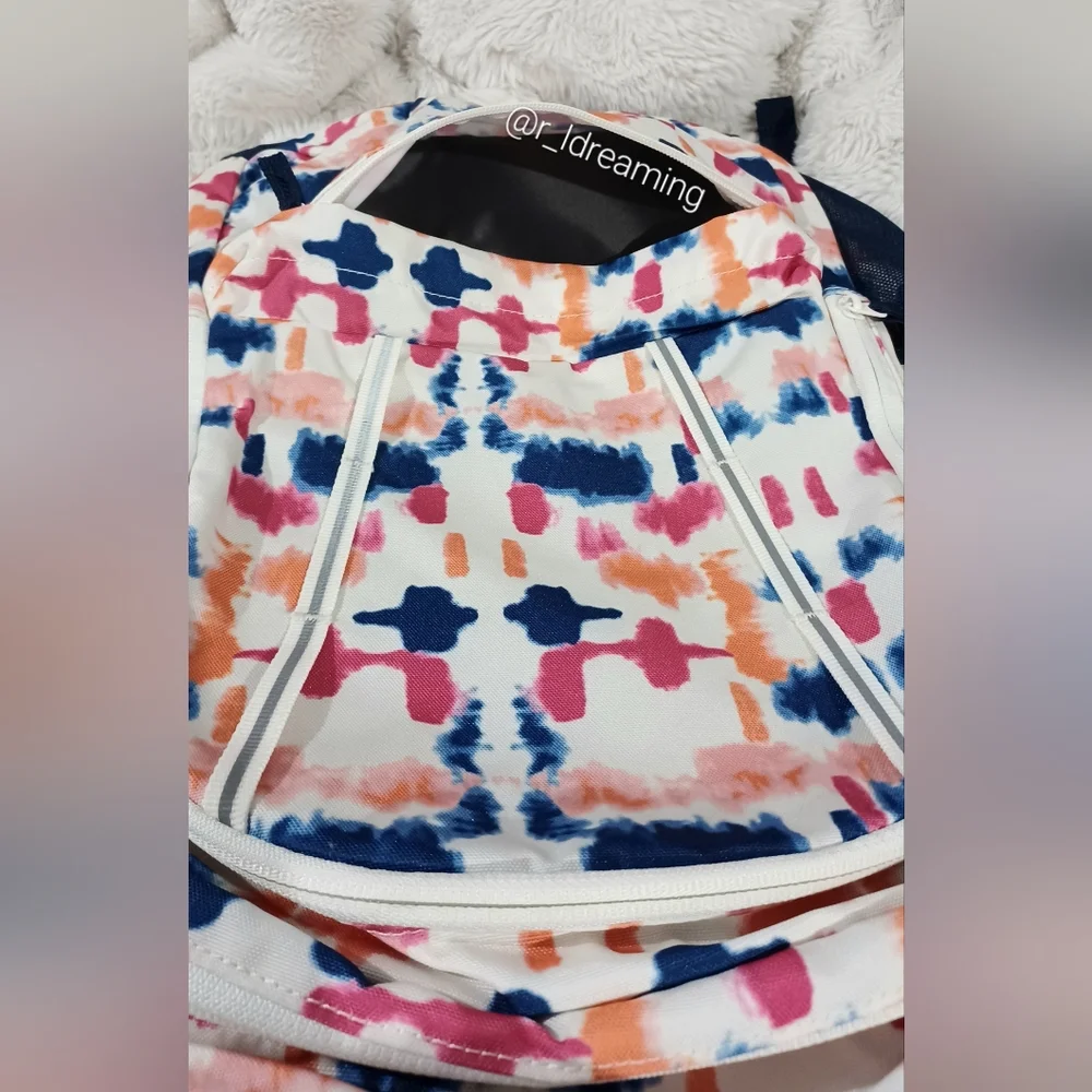 NWOT Lands' End Tie Dye Unisex Kids To College Large Backpack One Size Fits Most